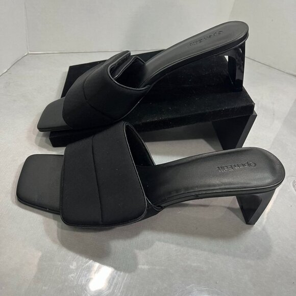 NEW Open Edit Cava Square Toe Mule Sandals Black Size 11 - Picture 3 of 12